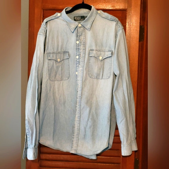 Like new denim Polo by Ralph Lauren button down shirt - Picture 1 of 4